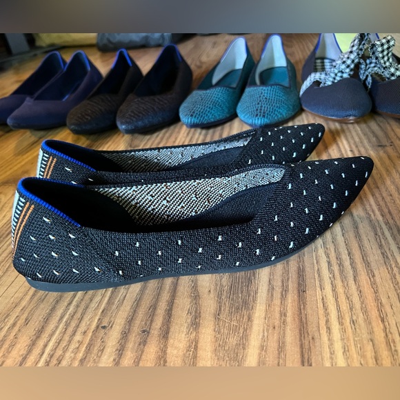 Rothy's Points in "Ivory Dot," black with ivory dots, EUC, size 8 - Picture 7 of 10